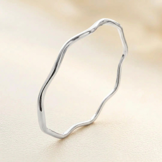 Sienna Sculpted Wave Sterling Silver Bangle