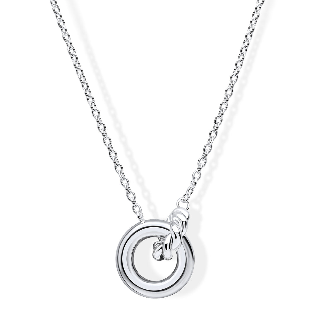 Marina Rope Linked Circles Sterling Silver Necklace