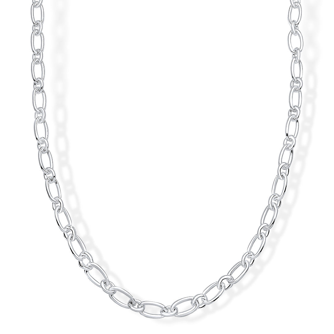 Loops Union Links Chunky Sterling Tag Necklace