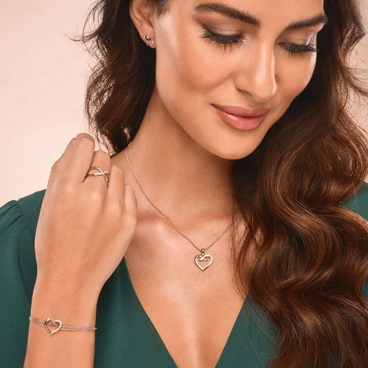 Clogau Kiss Diamond Heart Bracelet Yellow Gold
