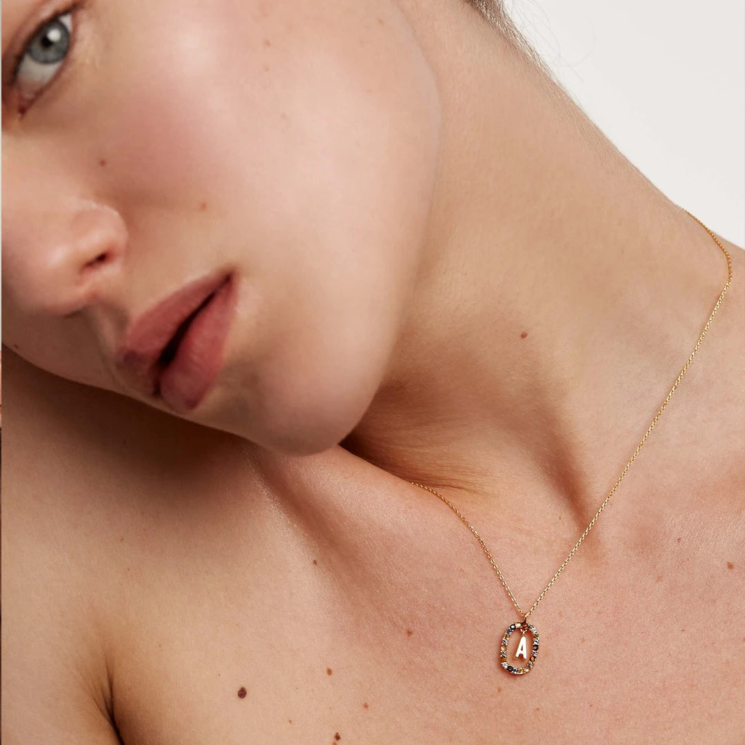 Pdpaola Letter A Multicolour Stone Necklace