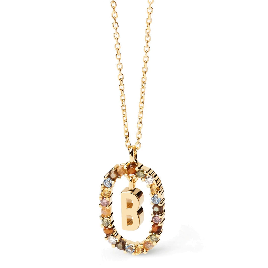Pdpaola Letter B Multicolour Stone Necklace