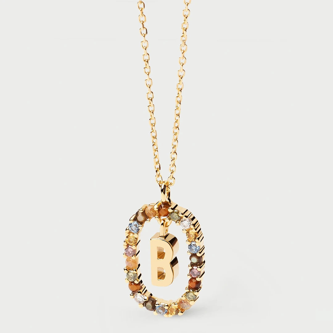 Pdpaola Letter B Multicolour Stone Necklace