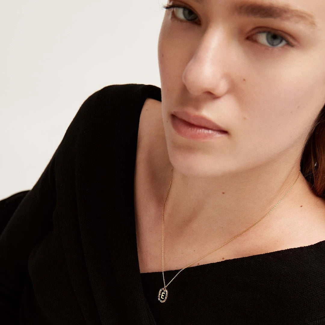 Pdpaola Letter E Multicolour Stone Necklace