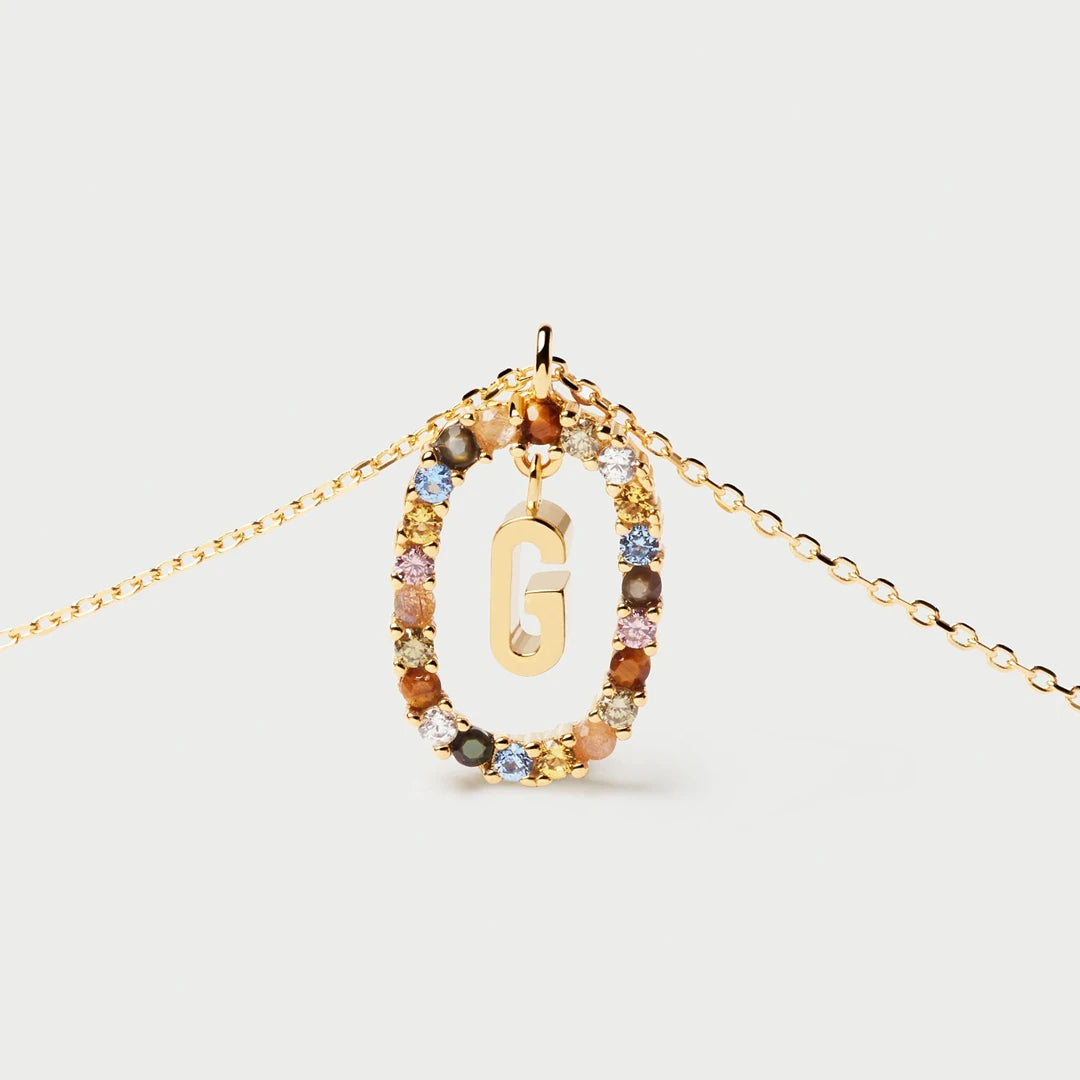 Pdpaola Letter G Multicolour Stone Necklace