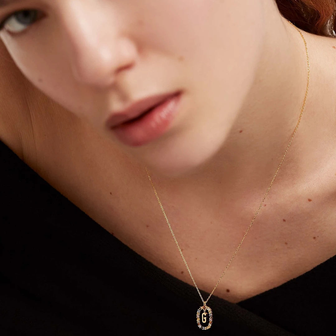 Pdpaola Letter G Multicolour Stone Necklace
