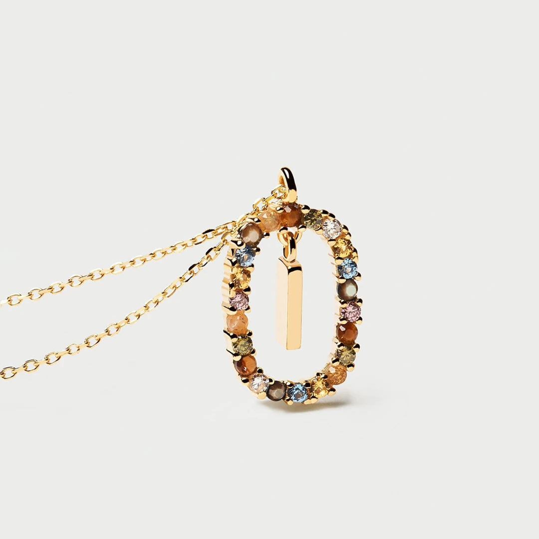 Pdpaola Letter I Multicolour Stone Necklace