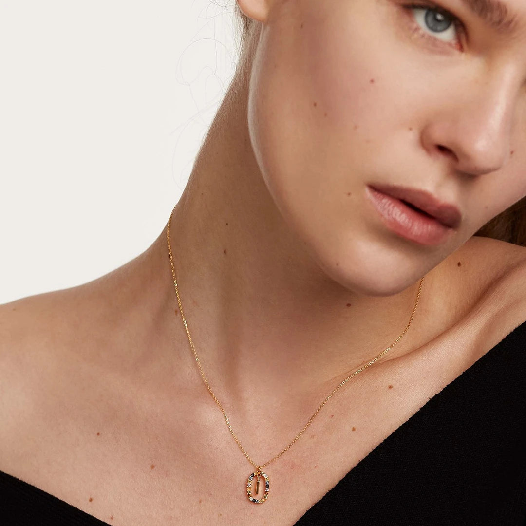 Pdpaola Letter I Multicolour Stone Necklace