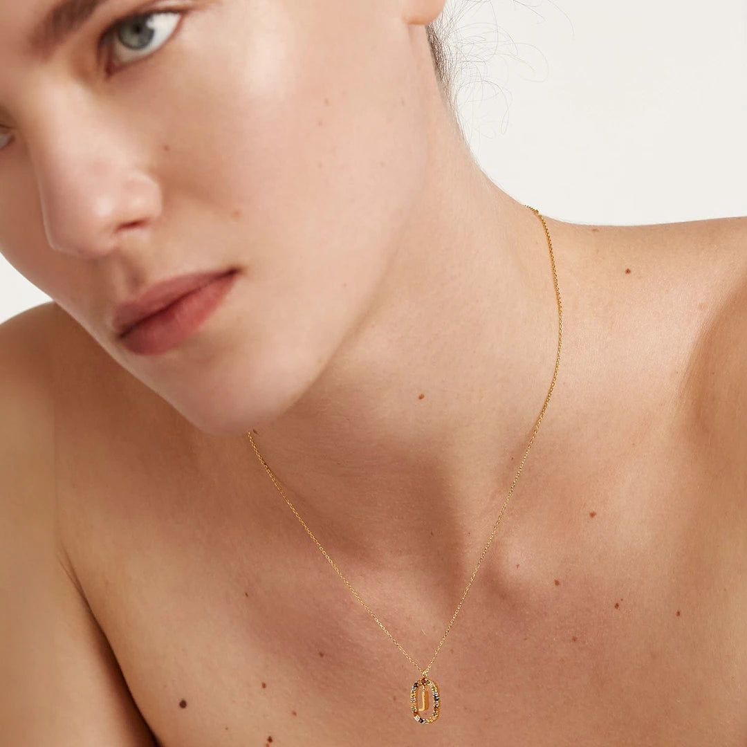 Pdpaola Letter J Multicolour Stone Necklace