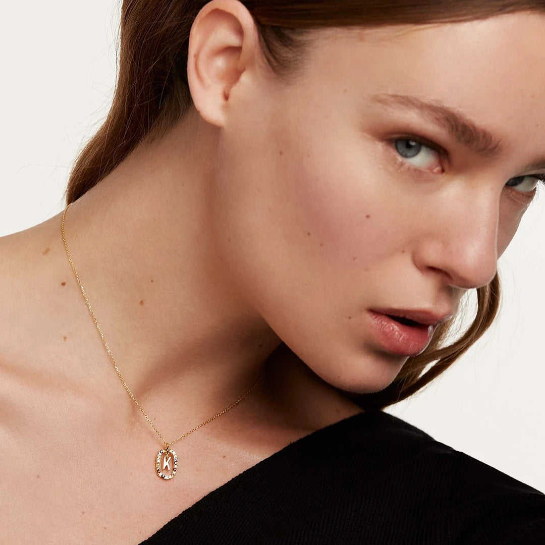 Pdpaola Letter K Multicolour Stone Necklace