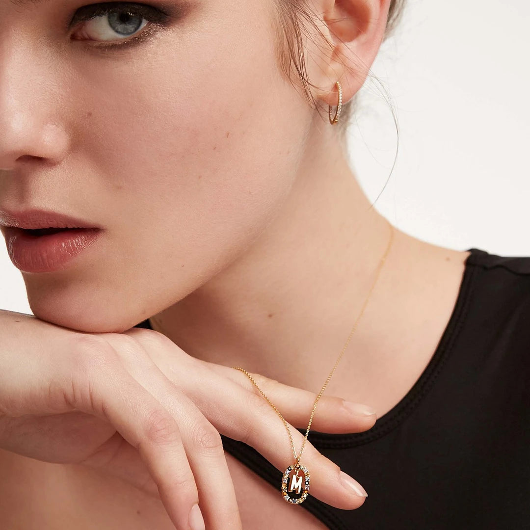 Pdpaola Letter M Multicolour Stone Necklace