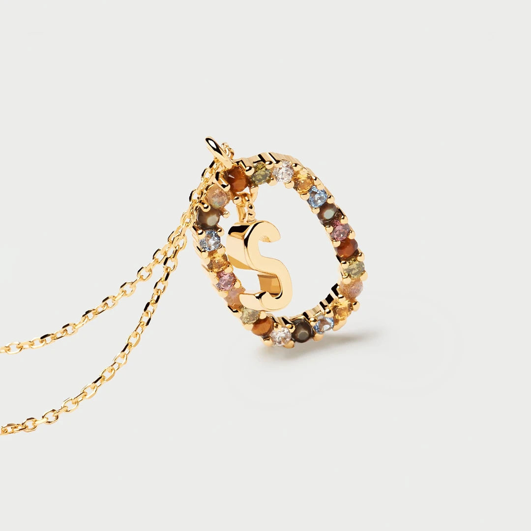 Pdpaola Letter S Multicolour Stone Necklace