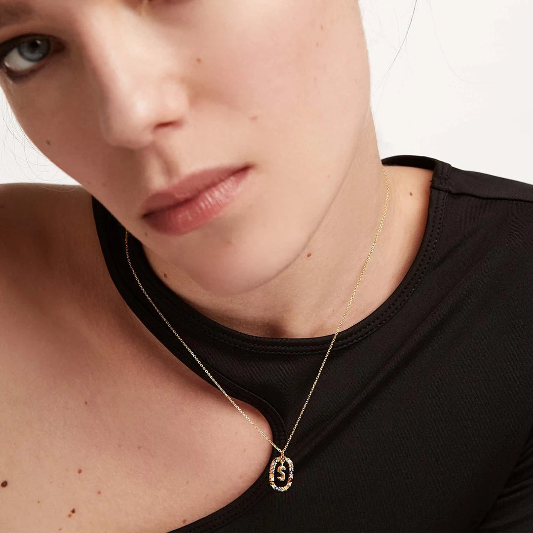 Pdpaola Letter S Multicolour Stone Necklace