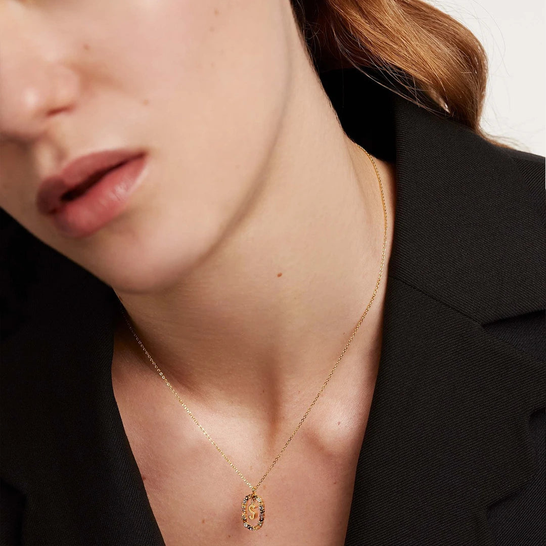 Pdpaola Letter S Multicolour Stone Necklace