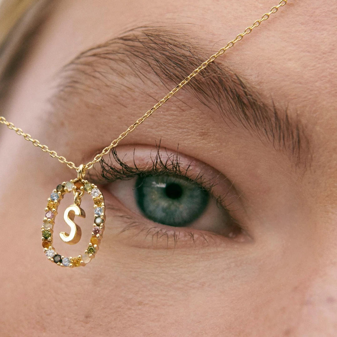 Pdpaola Letter S Multicolour Stone Necklace