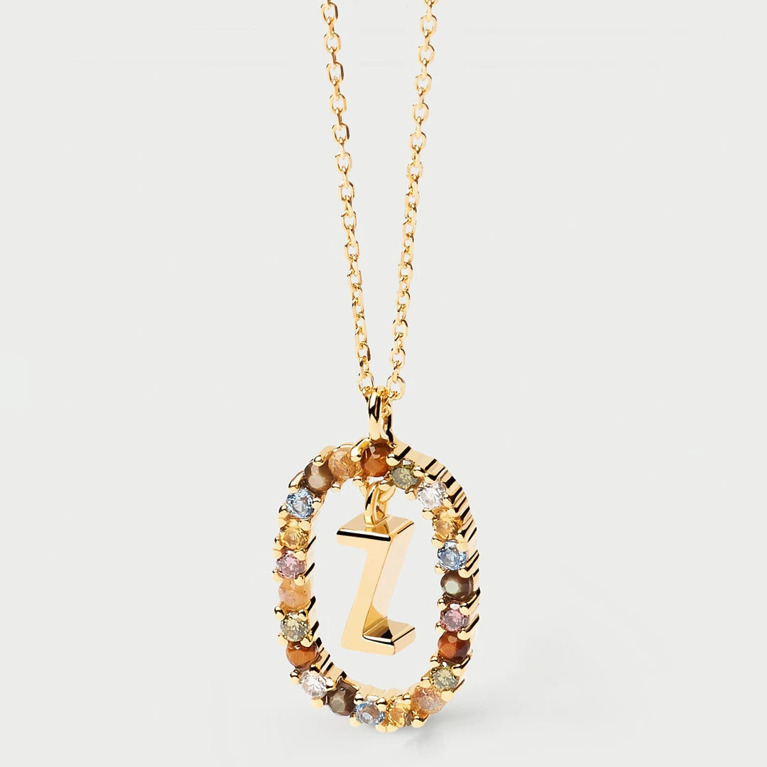 Pdpaola Letter Z Multicolour Stone Necklace
