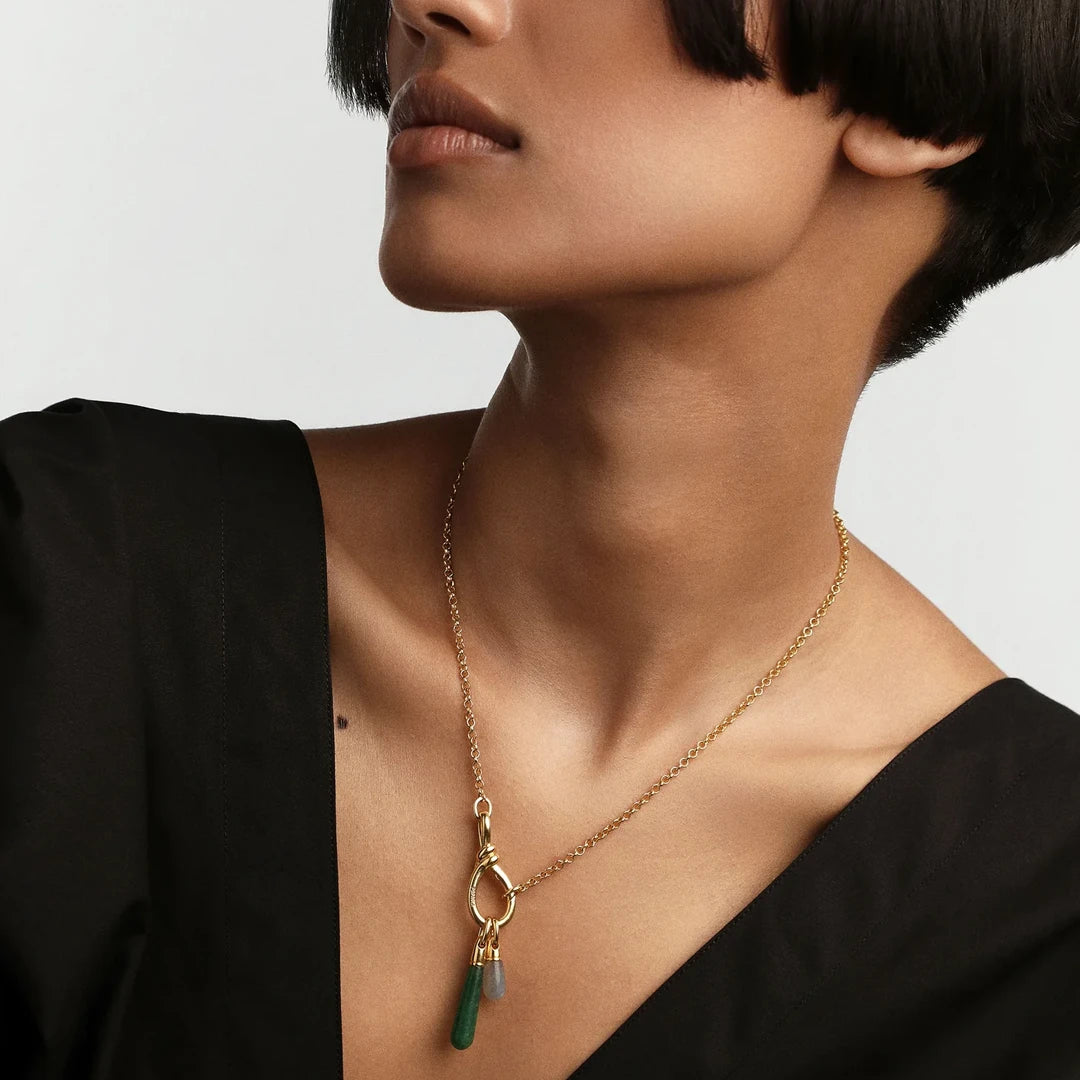 Pdpaola Green Aventurine  Drop Pendant