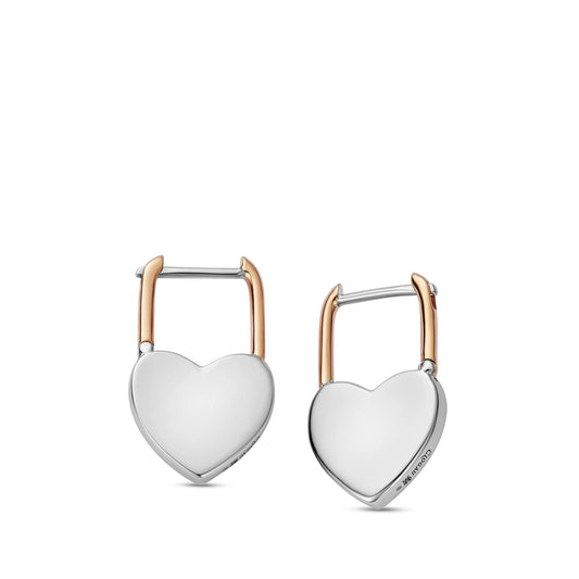 Clogau Cariad Sterling Silver Padlock Hoop Earrings
