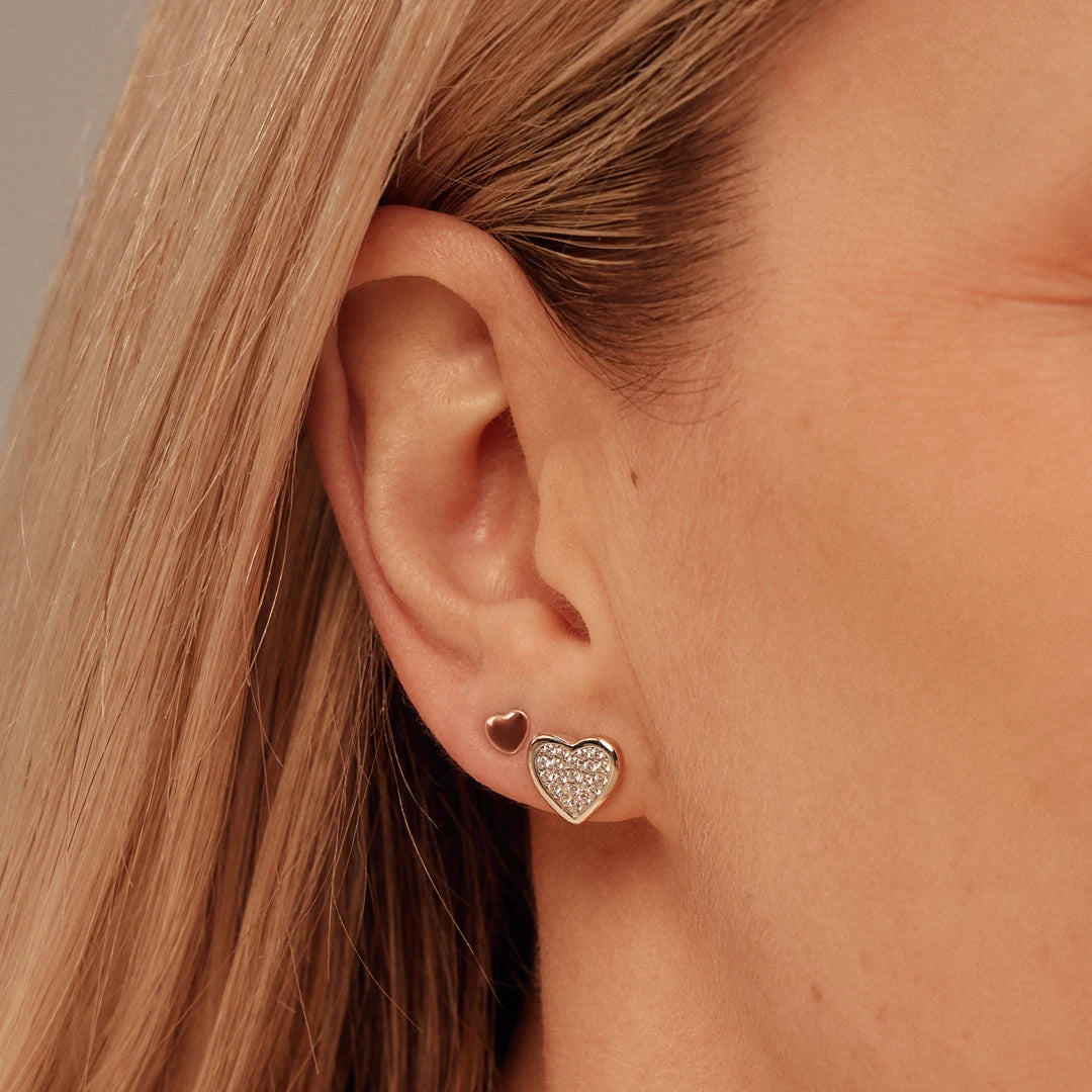 Clogau Forever Yours Sterling Silver Love Heart Earrings with Swarovski® Zirconia