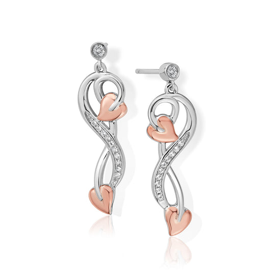 Clogau Tree of Life Sterling Silver Vine Topaz Drop Earrings