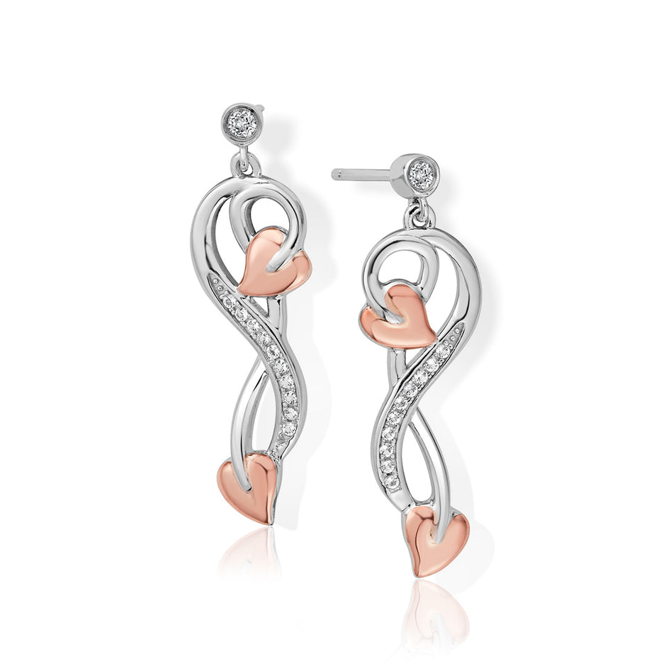 Clogau Tree of Life Sterling Silver Vine Topaz Drop Earrings