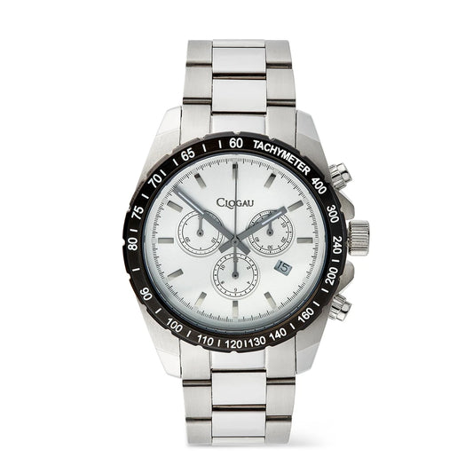 Clogau Brenig  Stainless Steel Mens Black Bezel Watch
