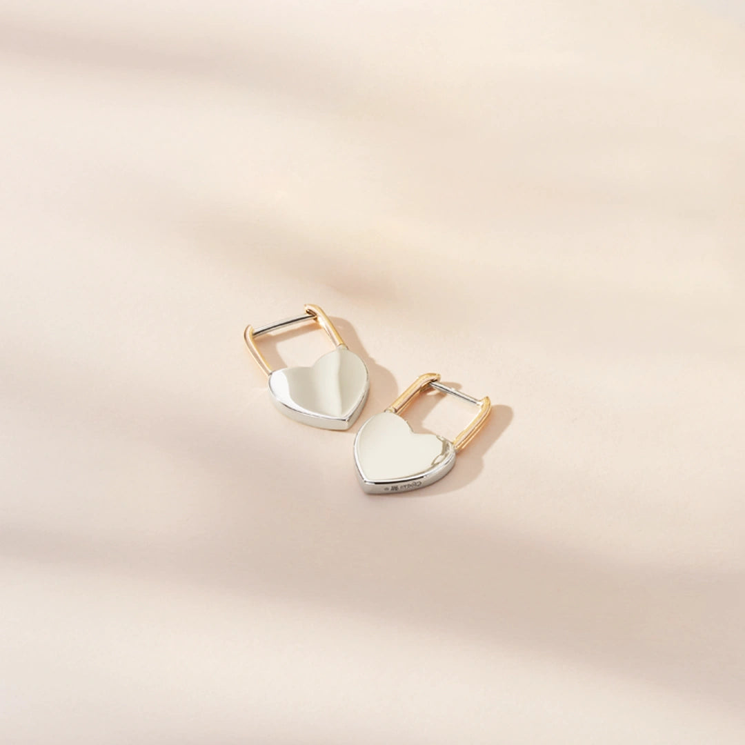 Clogau Cariad Sterling Silver Padlock Hoop Earrings