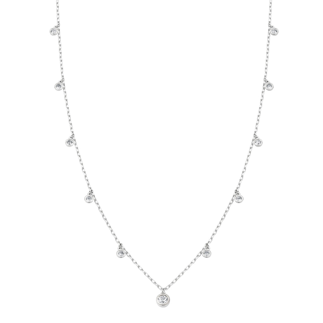 Clogau Celebration Sterling Silver White Topaz Station Necklace