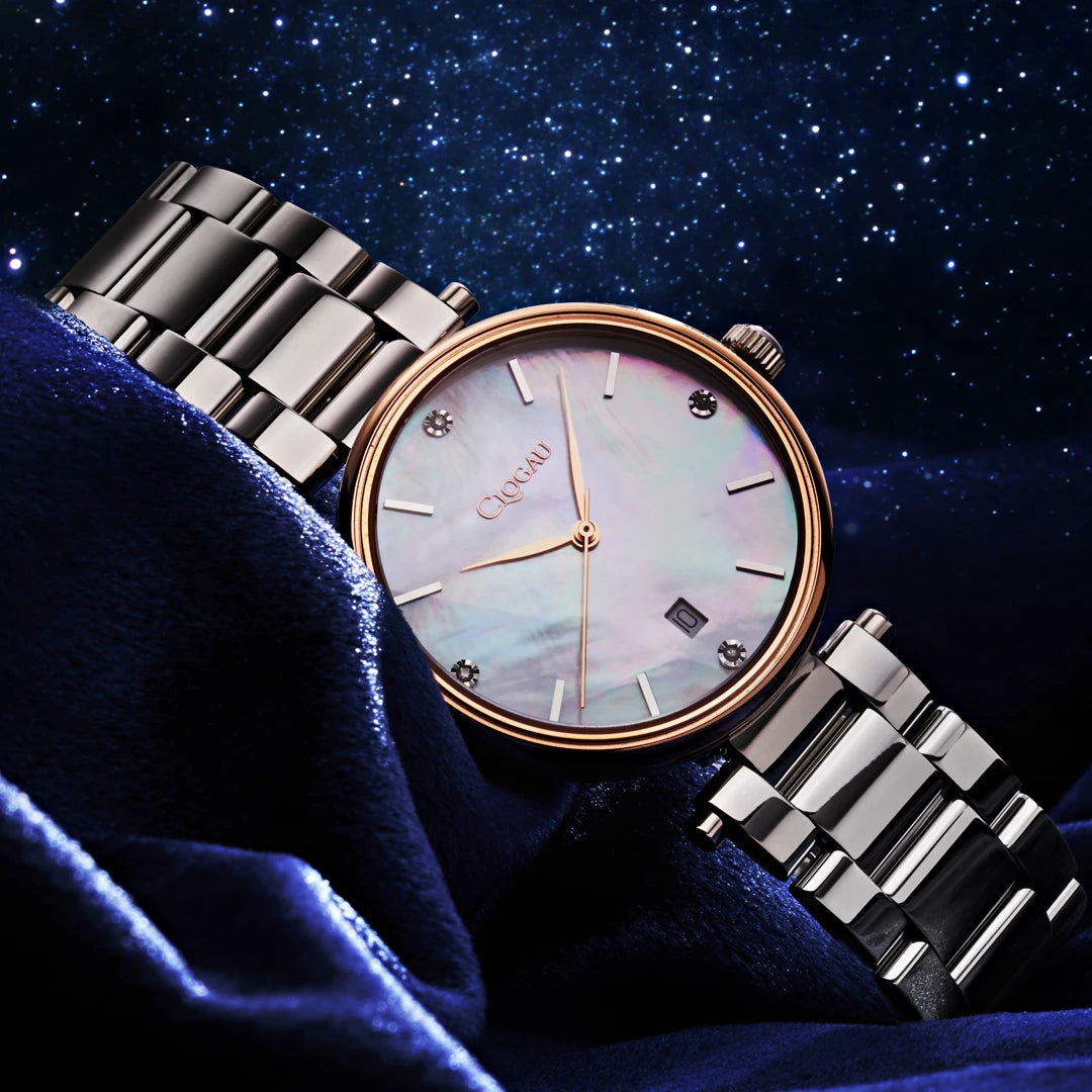 Clogau Celyn Stainless Steel Womens Mother of Pearl Dial Watch