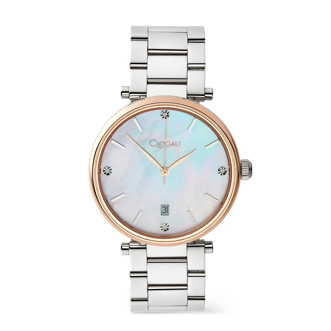 Clogau Celyn Stainless Steel Womens Mother of Pearl Dial Watch