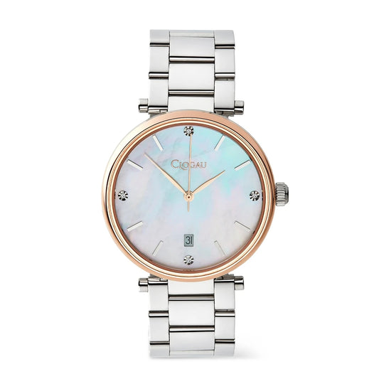 Clogau Celyn Stainless Steel Womens Mother of Pearl Dial Watch