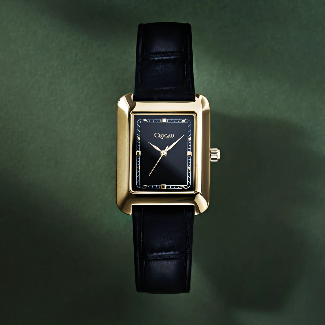 Clogau Crafnant Stainless Steel Womens Gold Platted Leather Strap Watch
