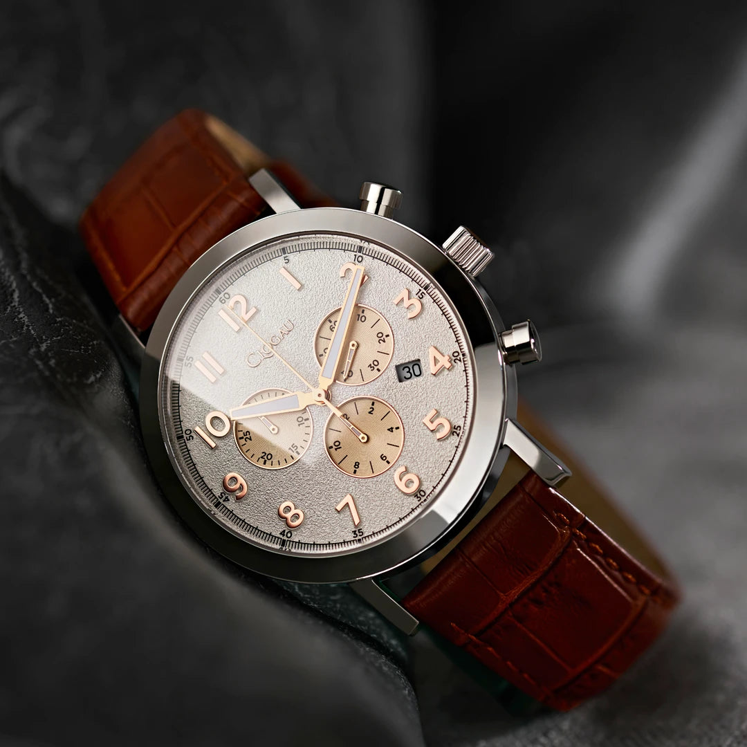 Clogau Gwynant Stainless Steel Mens Brown Leather Strap Watch