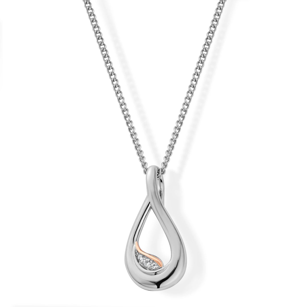 Clogau Past Present Future Sterling Silver Twist Topaz Pendant  
