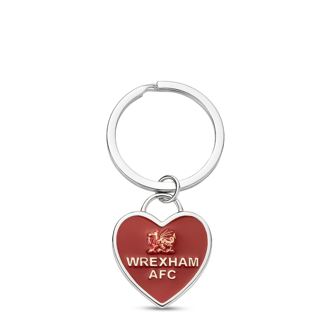 Clogau Wrexham AFC Sterling Silver Heart Keyring