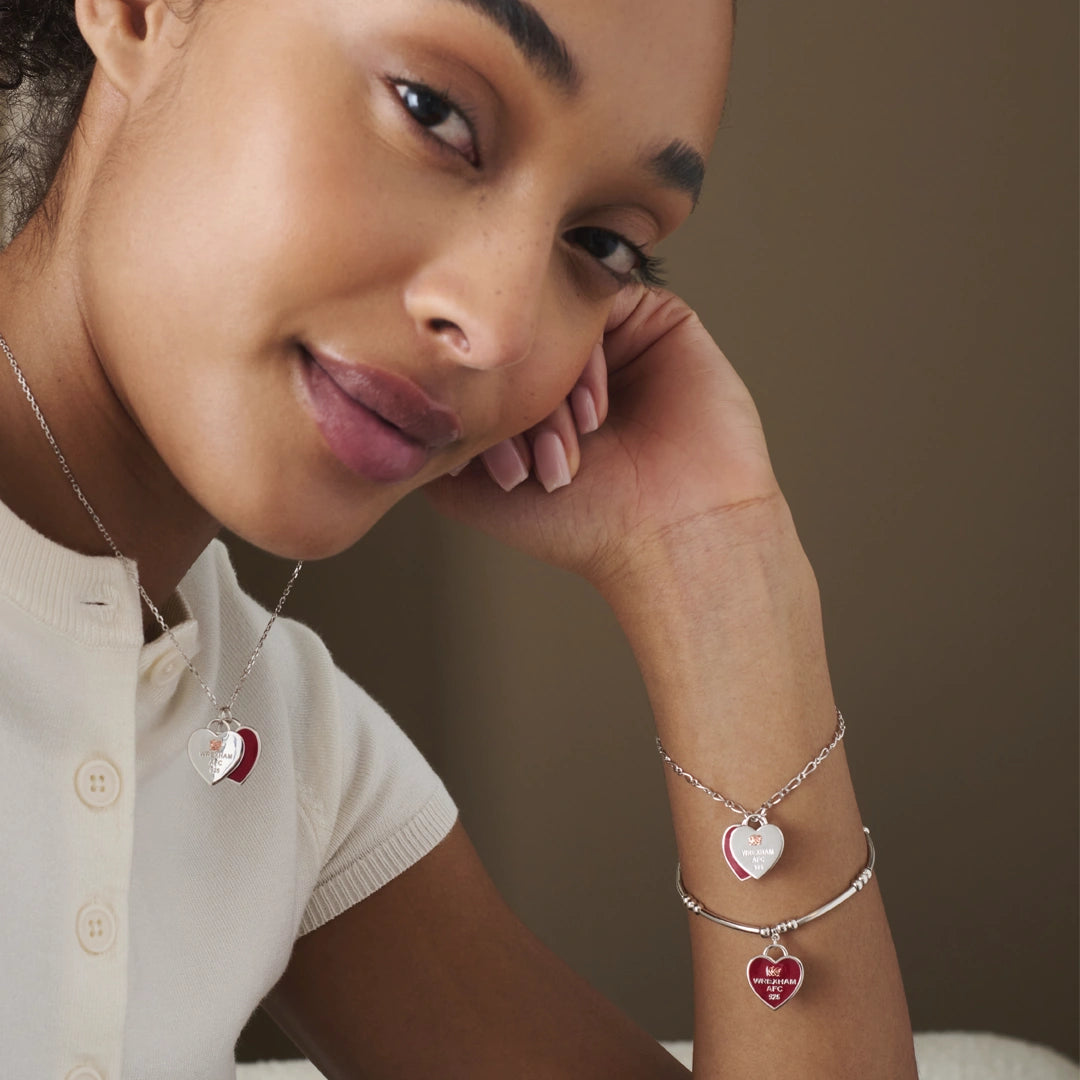 Clogau Wrexham AFC Sterling Silver Heart Bracelet