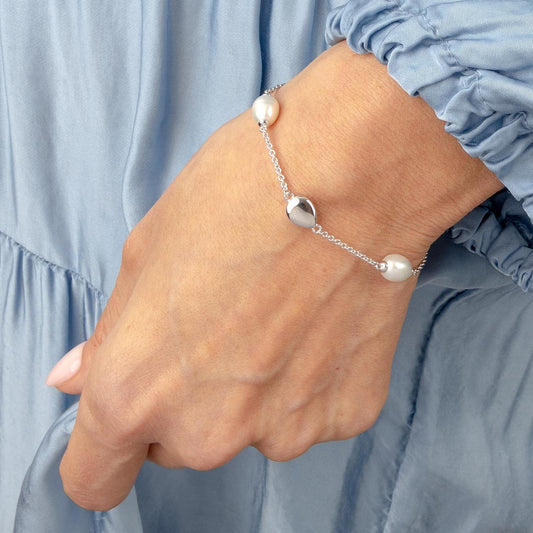 Kit Heath Coast Pebble Pearl Bracelet White Gold