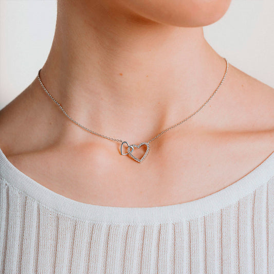 DiamonFire Interlinked Heart Necklace White Gold