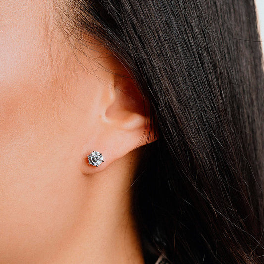 DiamonFire Claw Set 3.00ct Solitaire Earrings White Gold