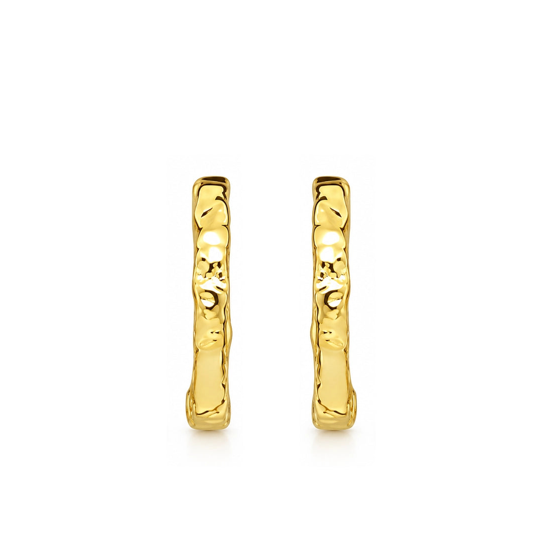 Flux Textured Gold Huggie Hoop Earrings