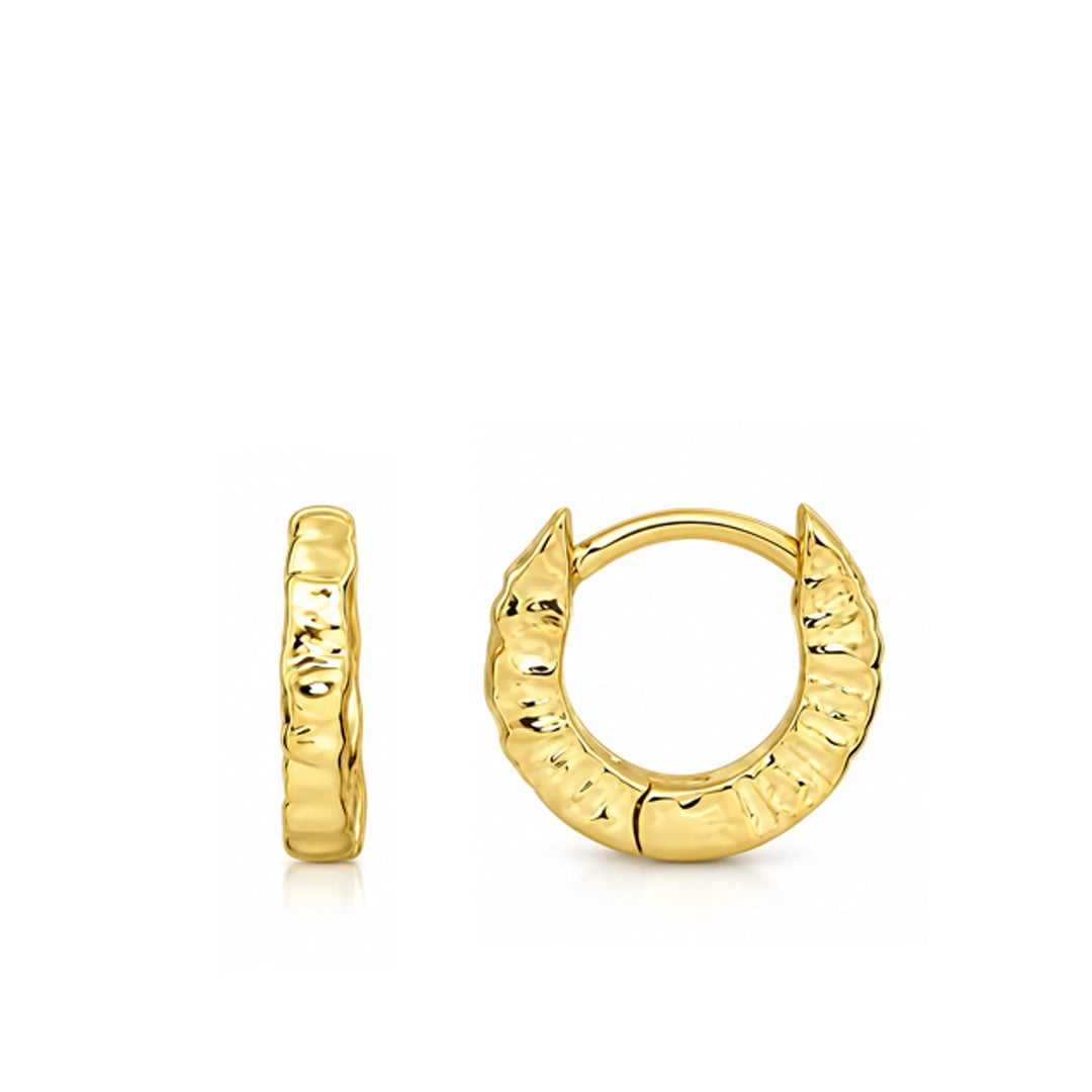 Flux Textured Gold Mini Huggie Earrings
