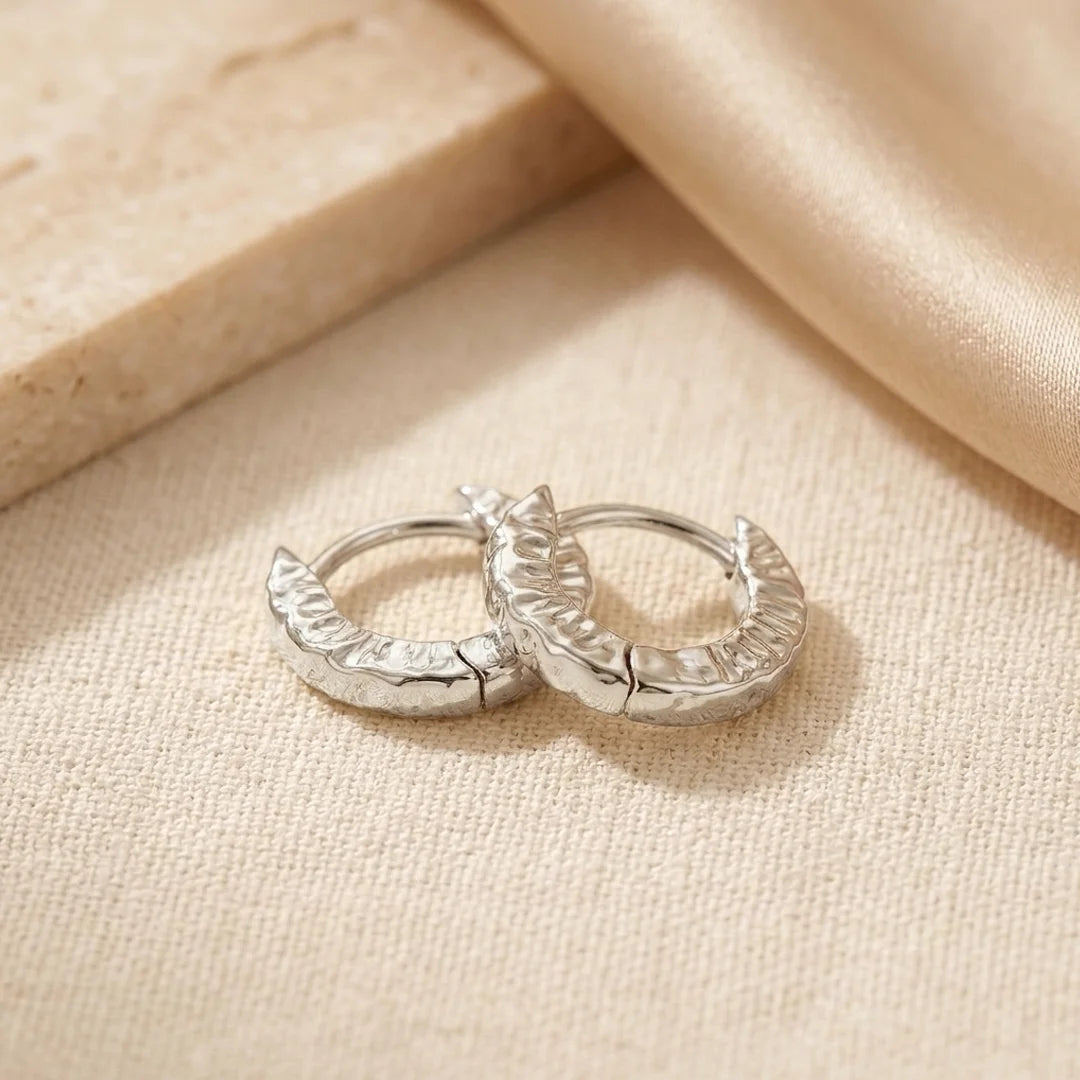 Flux Textured Mini Huggie Hoop Earrings
