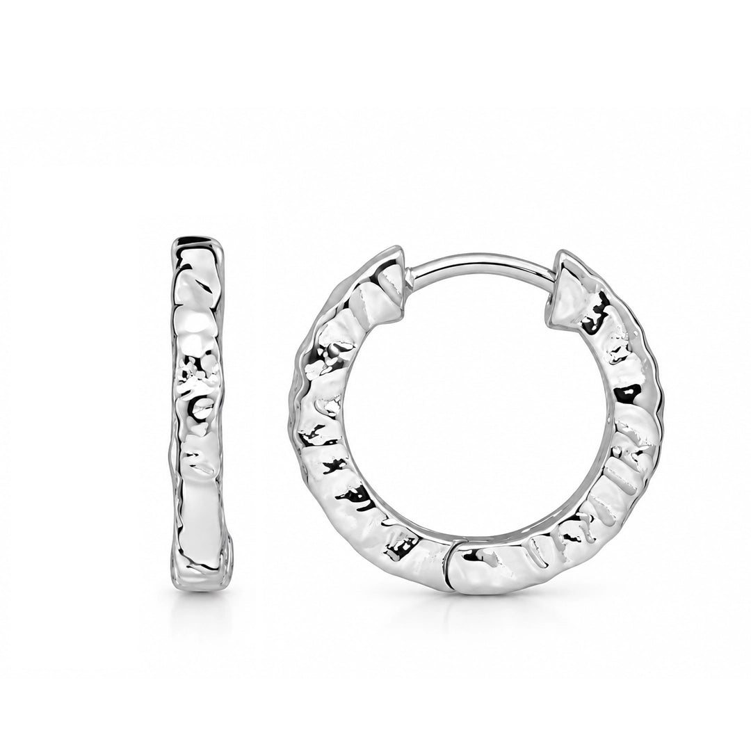 Linear Flux Small Huggie Hoop Earrings