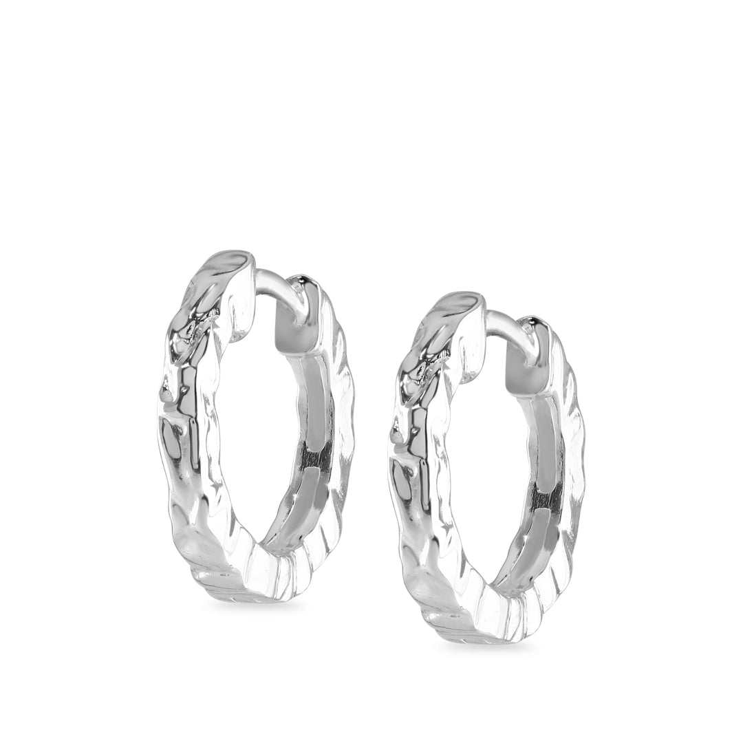 Linear Flux Small Huggie Hoop Earrings