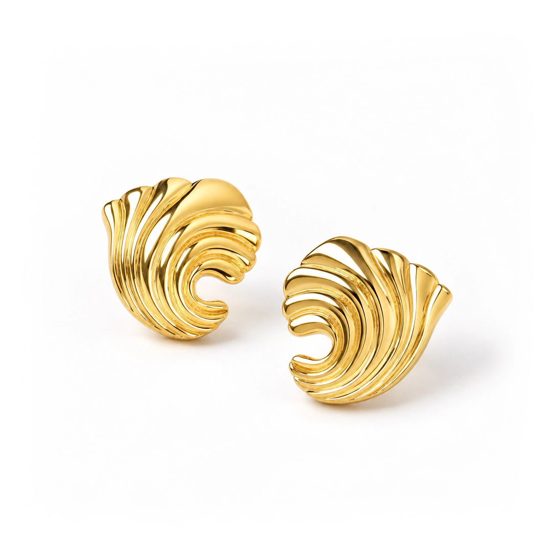 Marina Wave Gold Vermeil Stud Earrings