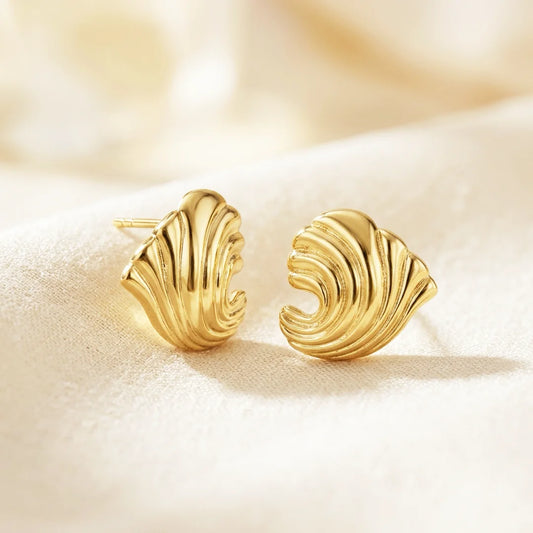 Marina Wave Gold Vermeil Stud Earrings