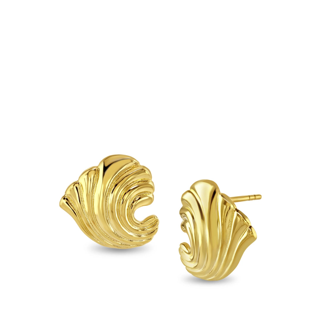 Marina Wave Gold Vermeil Stud Earrings