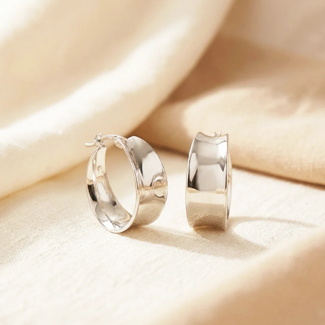 Sola Sculpted Sterling Silver Mini Hoop Earrings