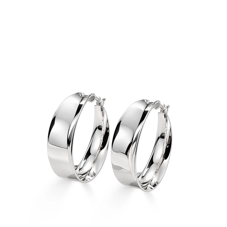 Sola Sculpted Sterling Silver Hoop Earrings