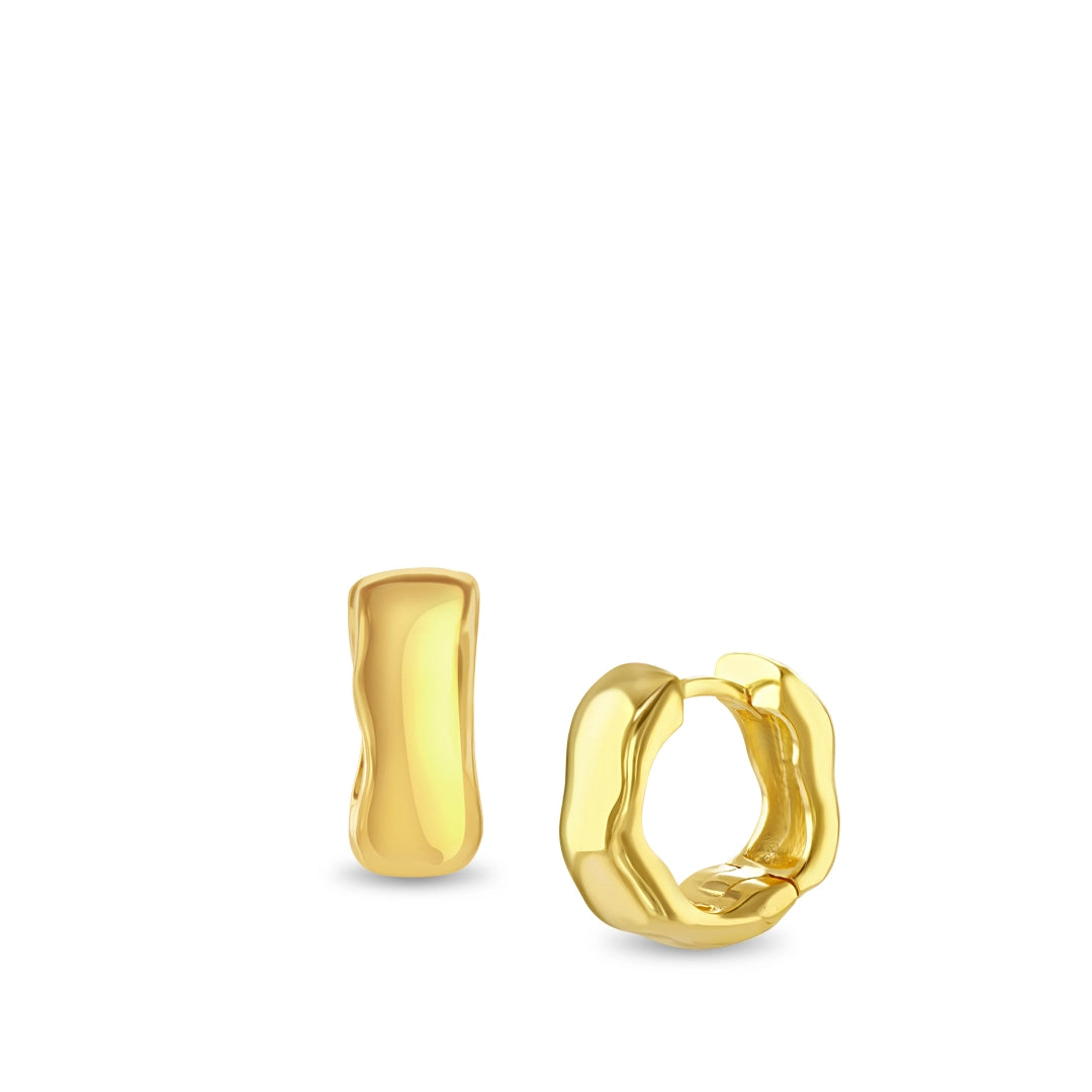 Solara Sculpted Gold Huggie Earrings